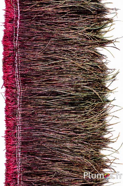 Pauw blauw franje - draadlengte 15-20 cm - karmijn